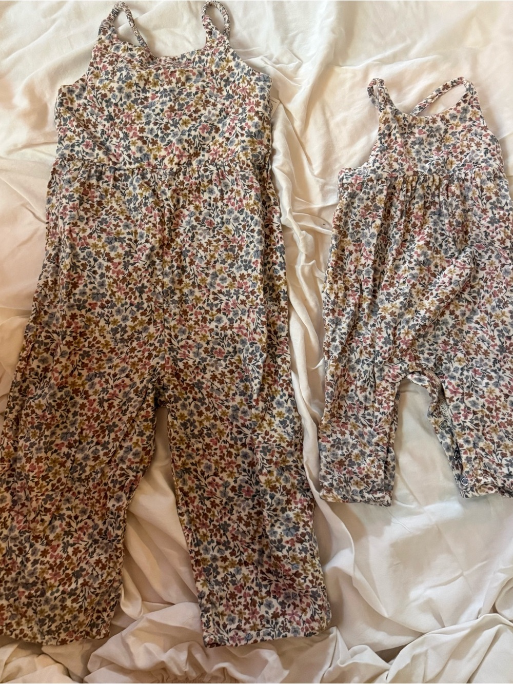 Carter's Floral Print Sleeveless One-Pieces - Cream, Pink, Yellow, Green, Blue